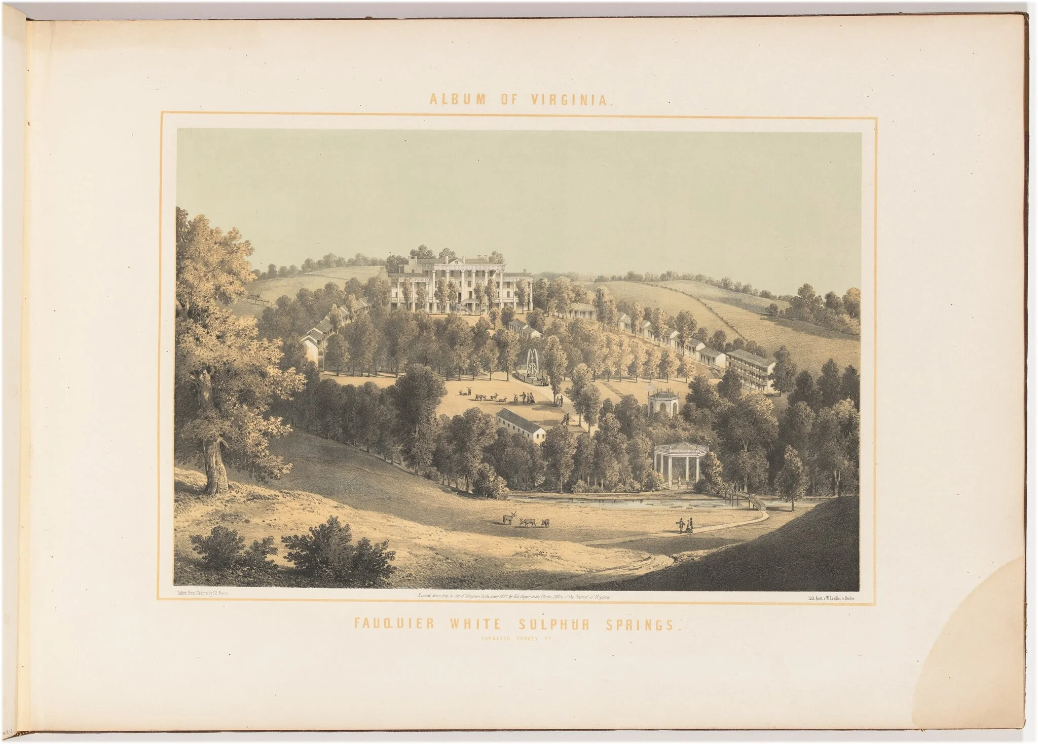 Fauquier White Sulphur Springs, by Edward Beyer, ink, 1857