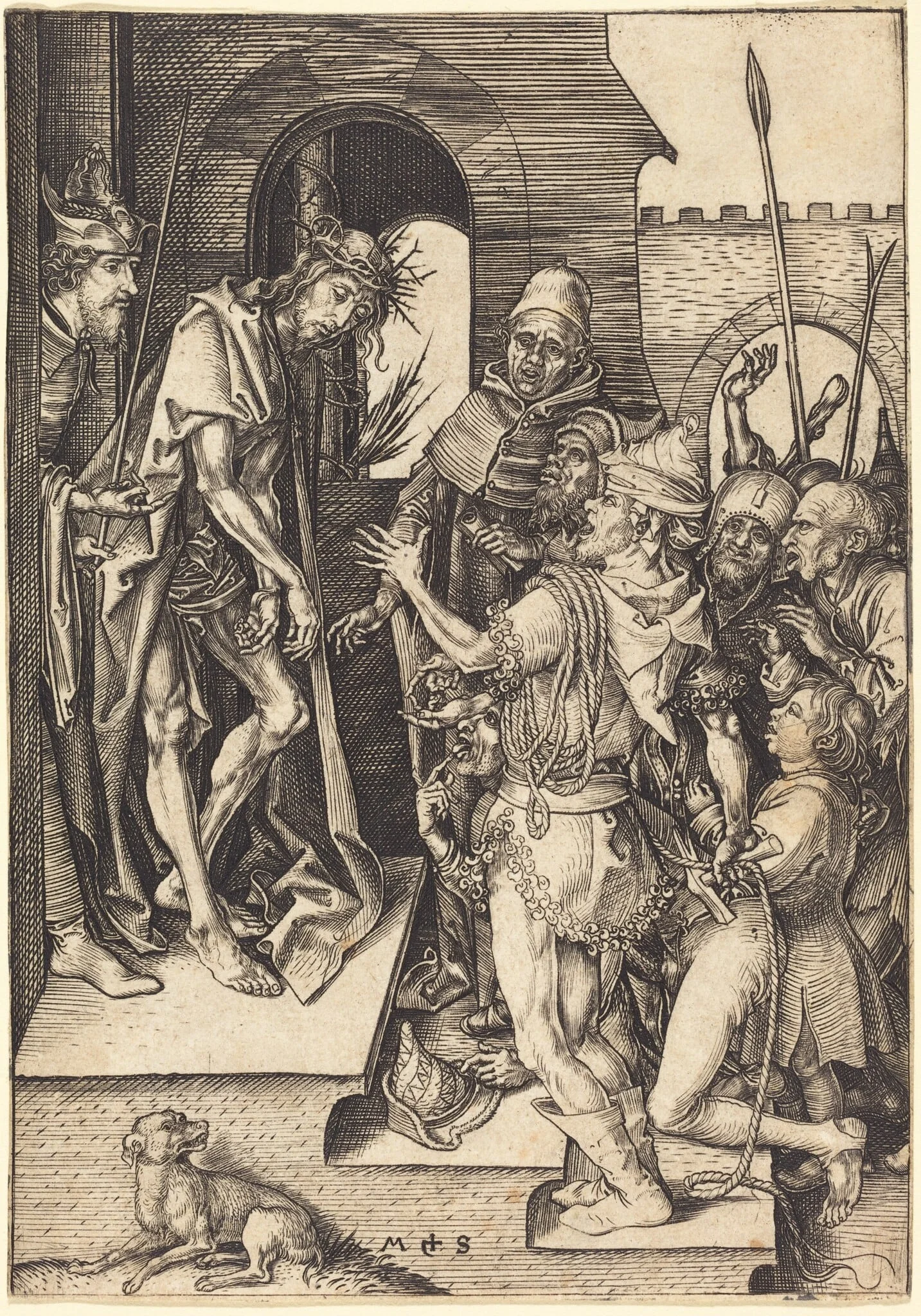 Ecce Homo, by Martin Schongauer, ink, 1480
