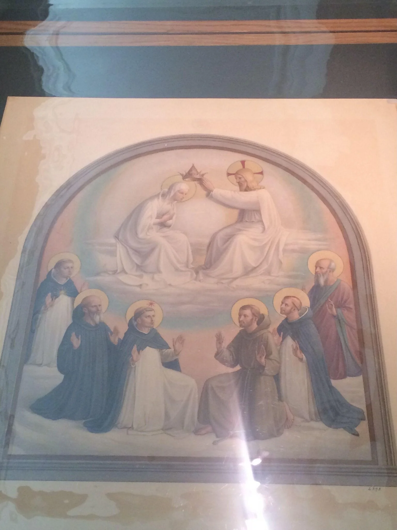 Copy after The Coronation of the Virgin, Fra Angelico in the Convent of San Marco (Florence), by Fra Angelico, watercolor, 1864