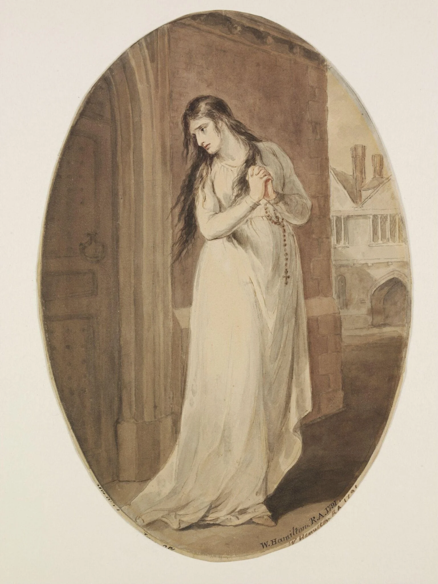 Mrs. Siddons as Jane Shore in Rowe's 'Jane Shore', by William Hamilton, watercolor, 1791