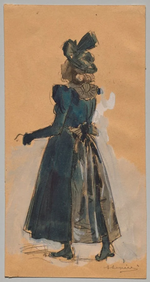 Study for the woodcut 'Bassin des Tuileries', by Auguste Lepère, 1898