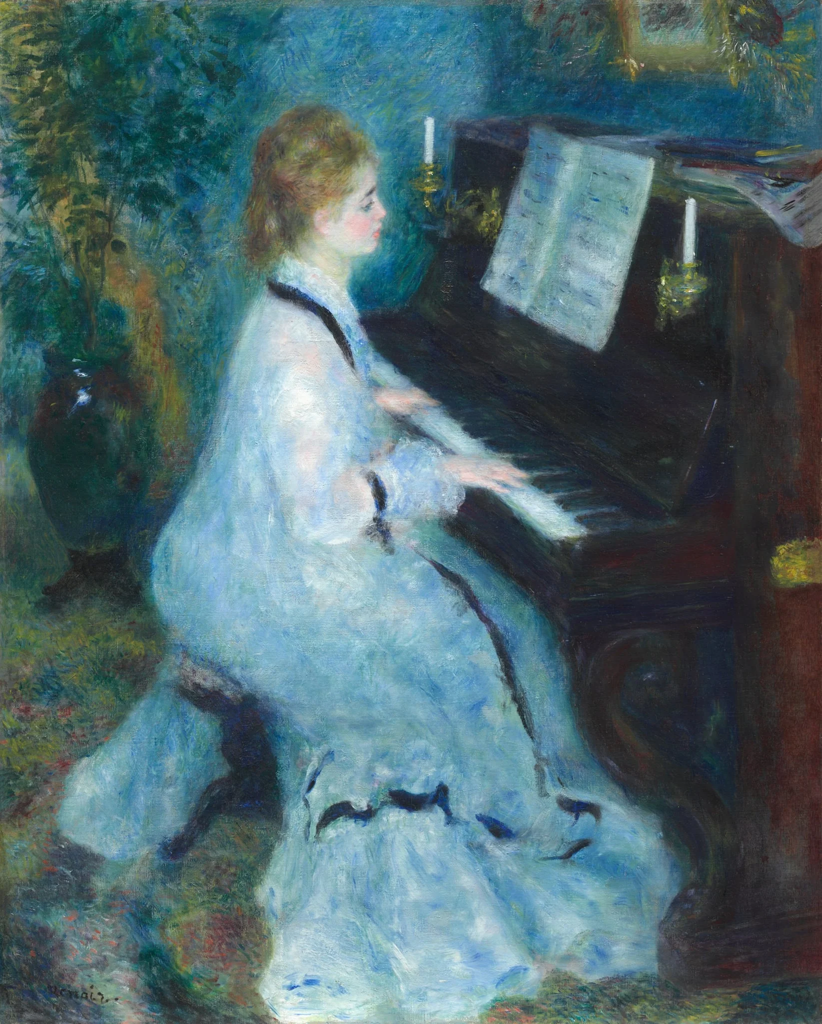 Woman at the Piano, by Auguste Renoir, oil, 1876