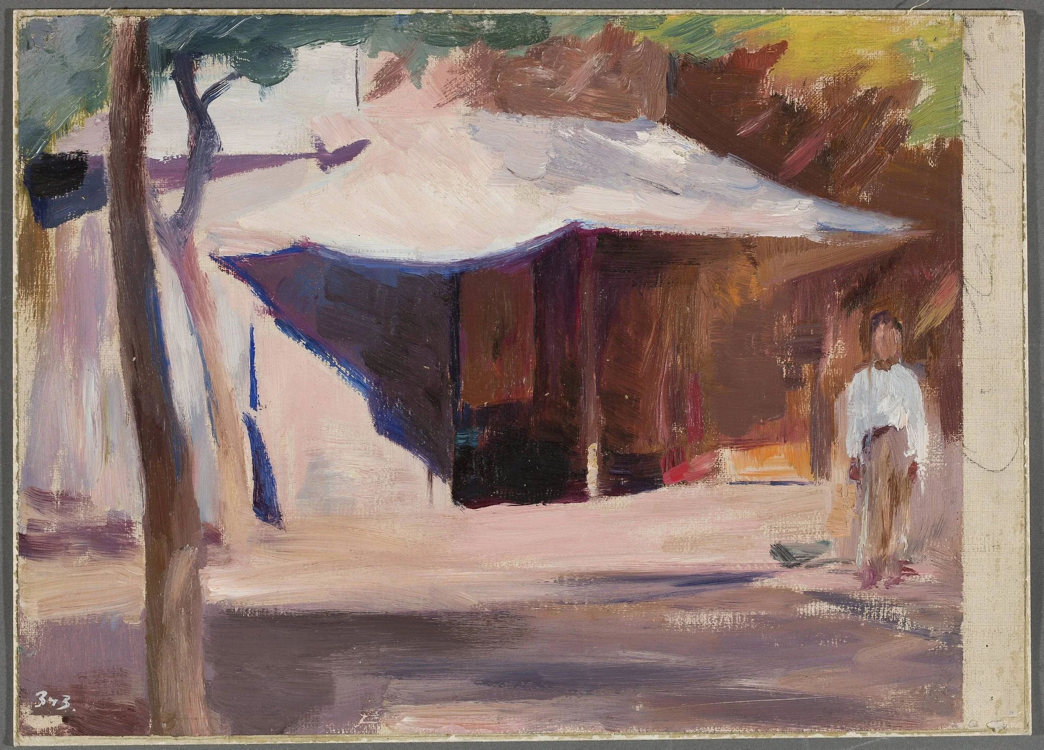 In front of a house. From the journey to Constantinople