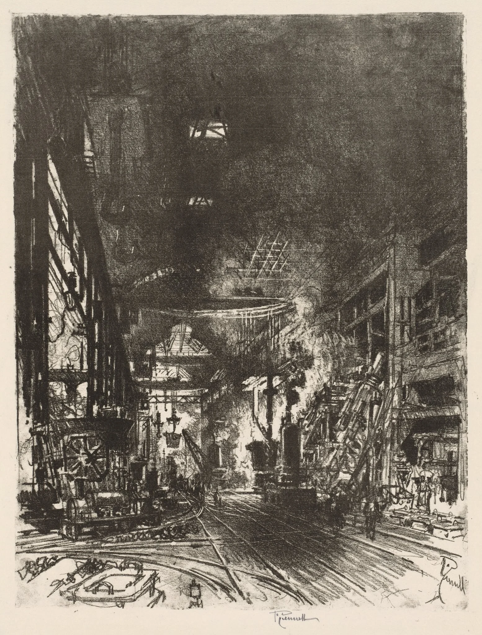 English War Work:  Within the Furnaces, by Joseph Pennell, 1916