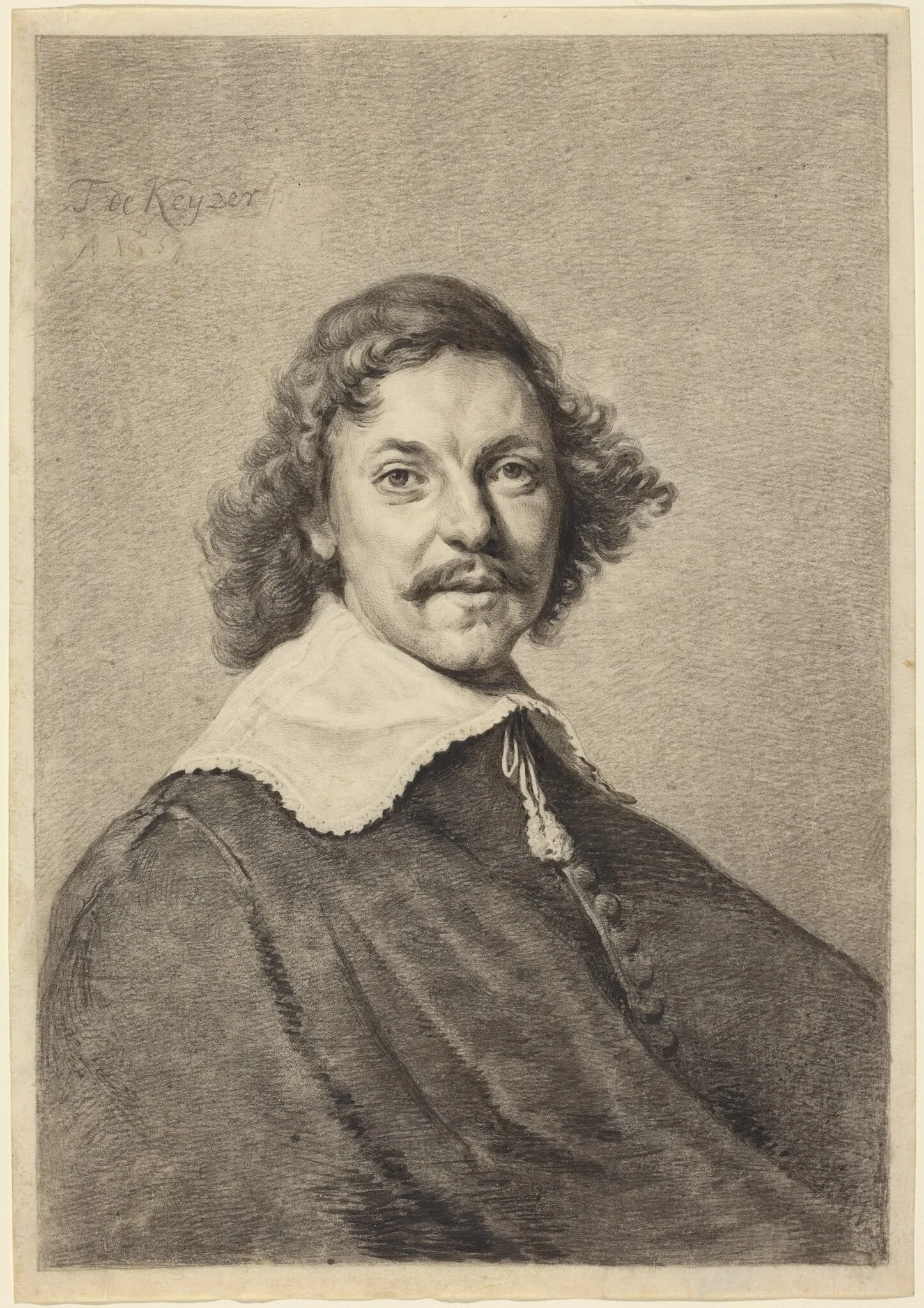 Portrait of a Man, by Thomas de Keyser, chalk, 1657