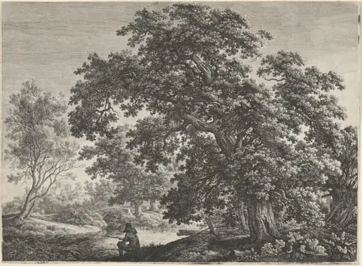 Giant Oak with a Seated Fisherman