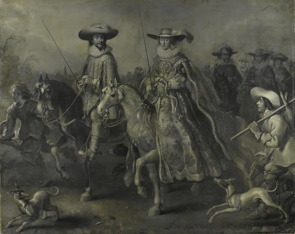 Frederick V (1596-1632), Elector of the Palatinate, King of Bohemia, and his wife Elizabeth Stuart (1596-1662) on horseback