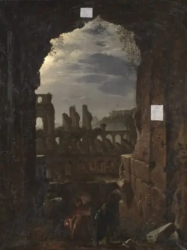 View of the Colosseum in Moonlight