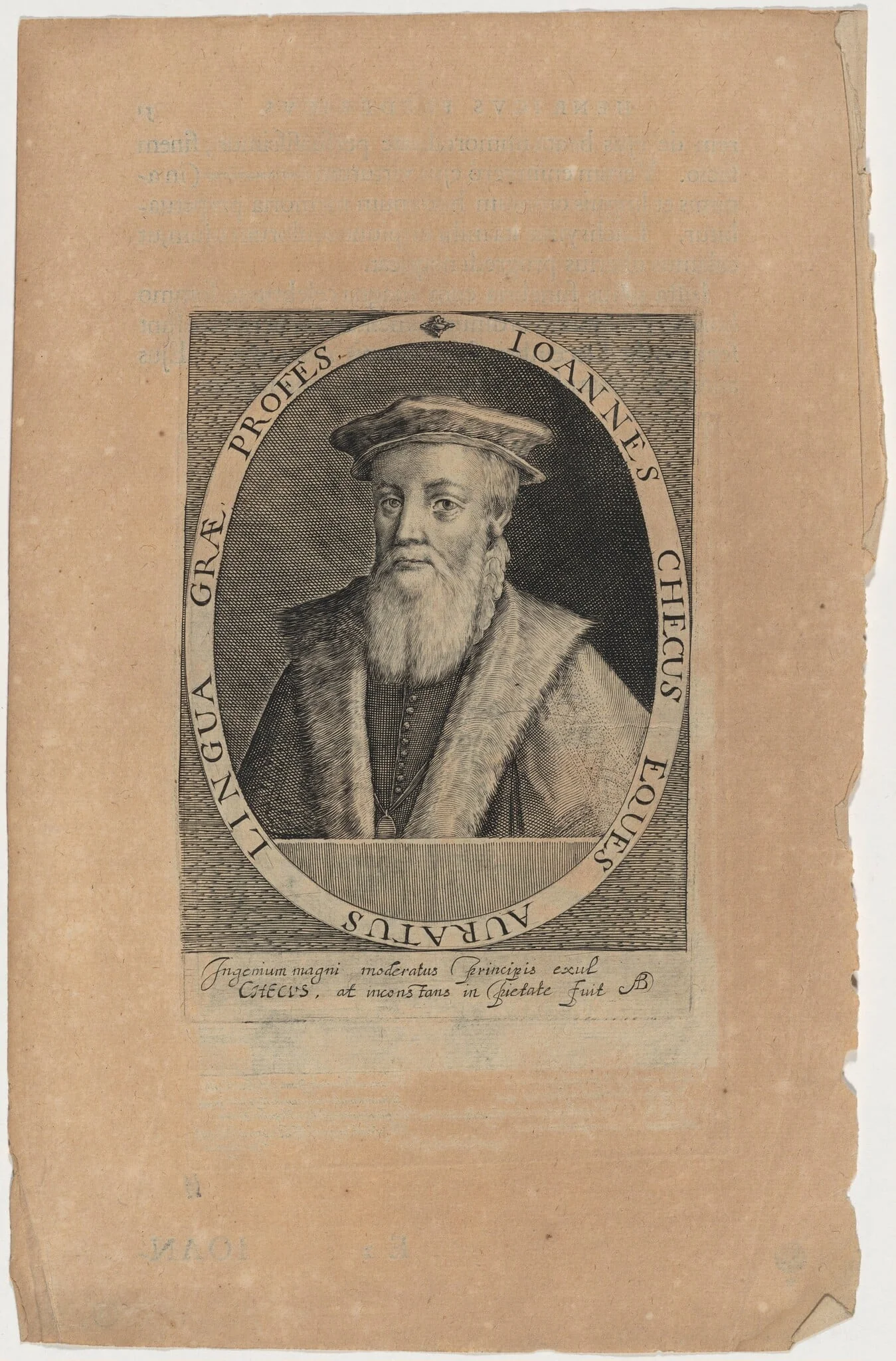 Sir John Cheke, Tutor to Edward VI, by Magdalena van de Passe, ink, 1620