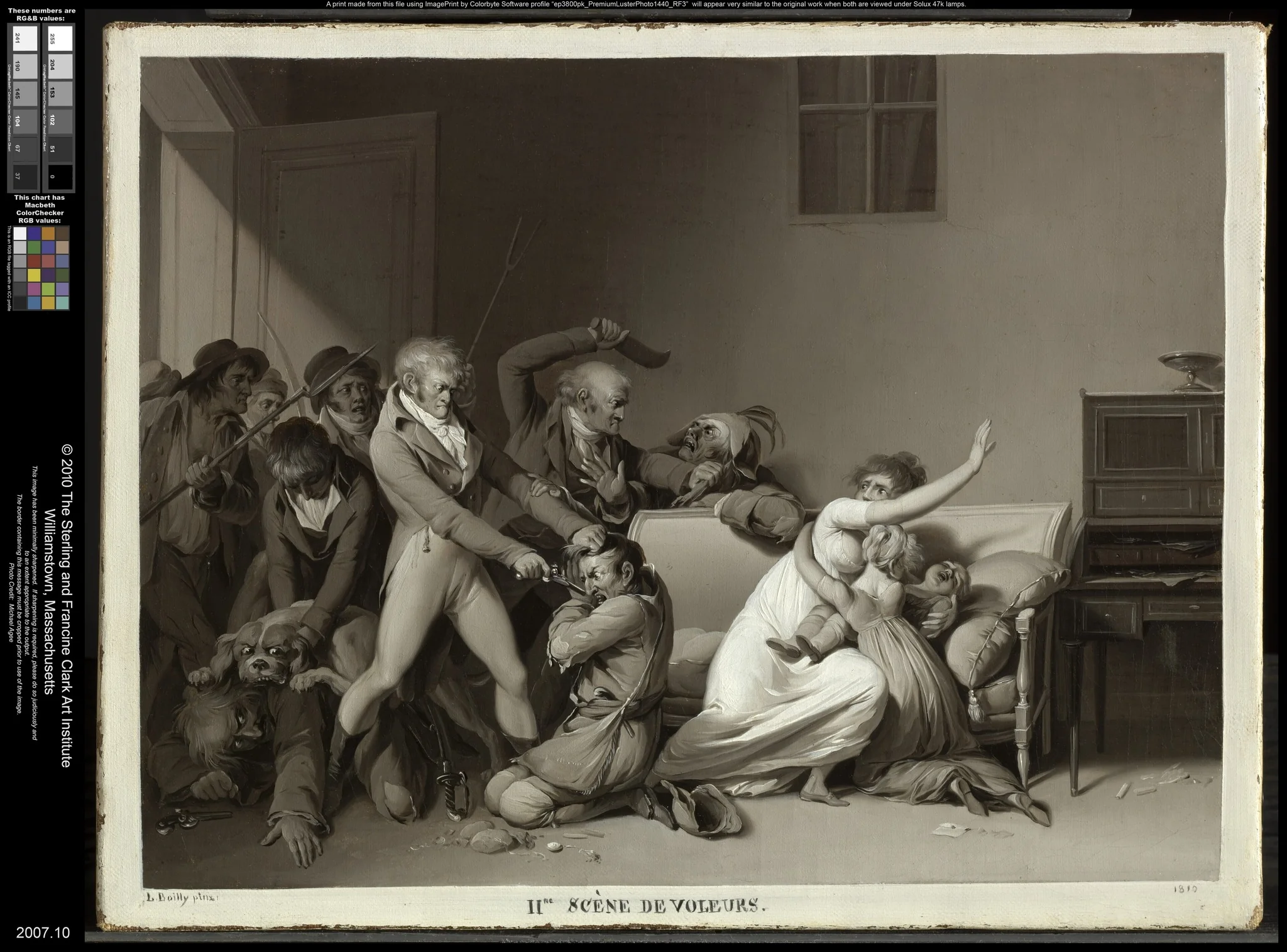 Second Scene of Burglars: The Burglars Arrested, by Louis-Léopold Boilly, oil, 1810