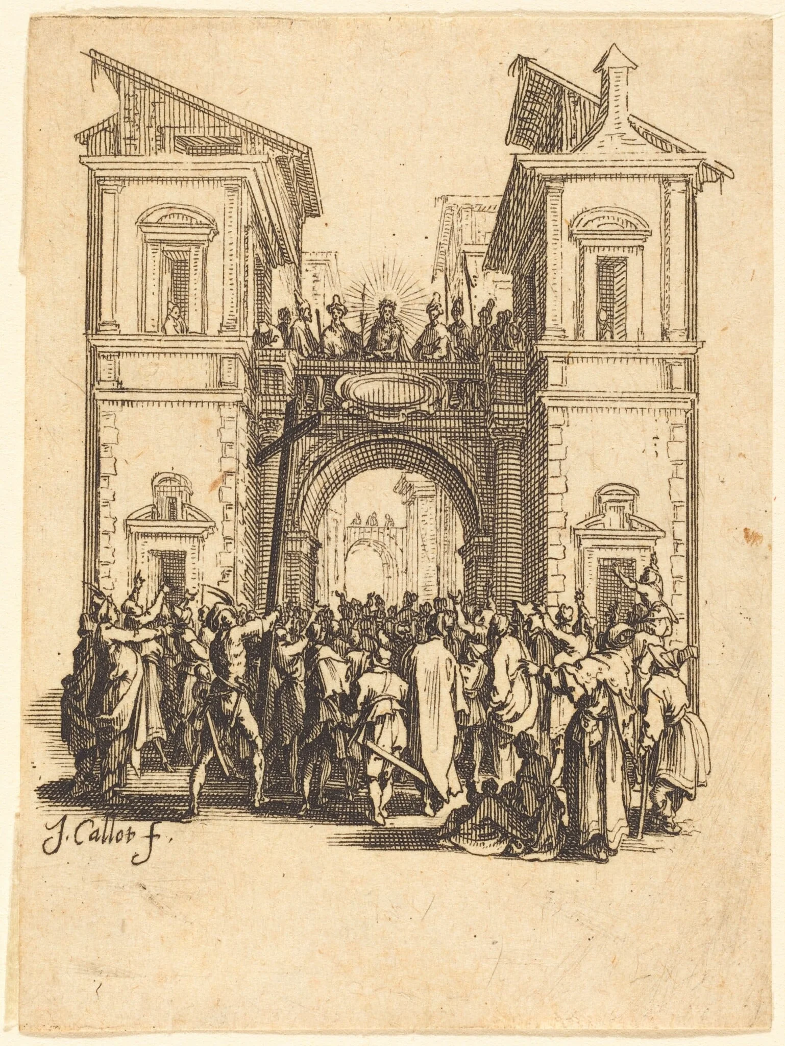 Ecce Homo, by Jacques Callot, ink, 1624