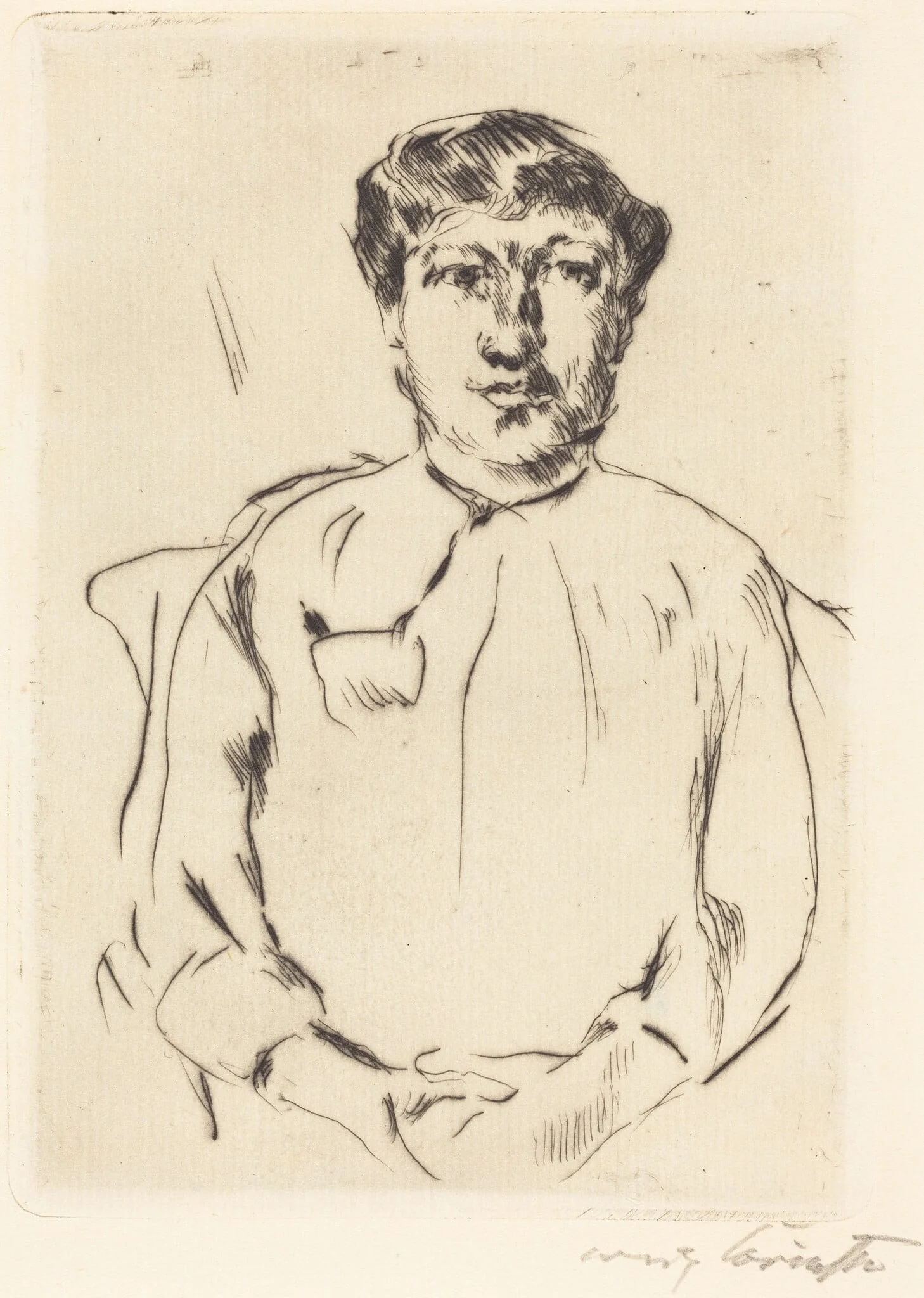 Frauenbildnis (Portrait of a Woman), by Lovis Corinth, ink, 1914
