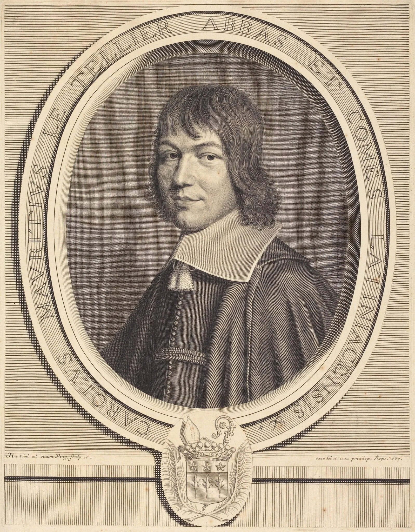 Charles-Maurice Le Tellier, by Robert Nanteuil, ink, 1663