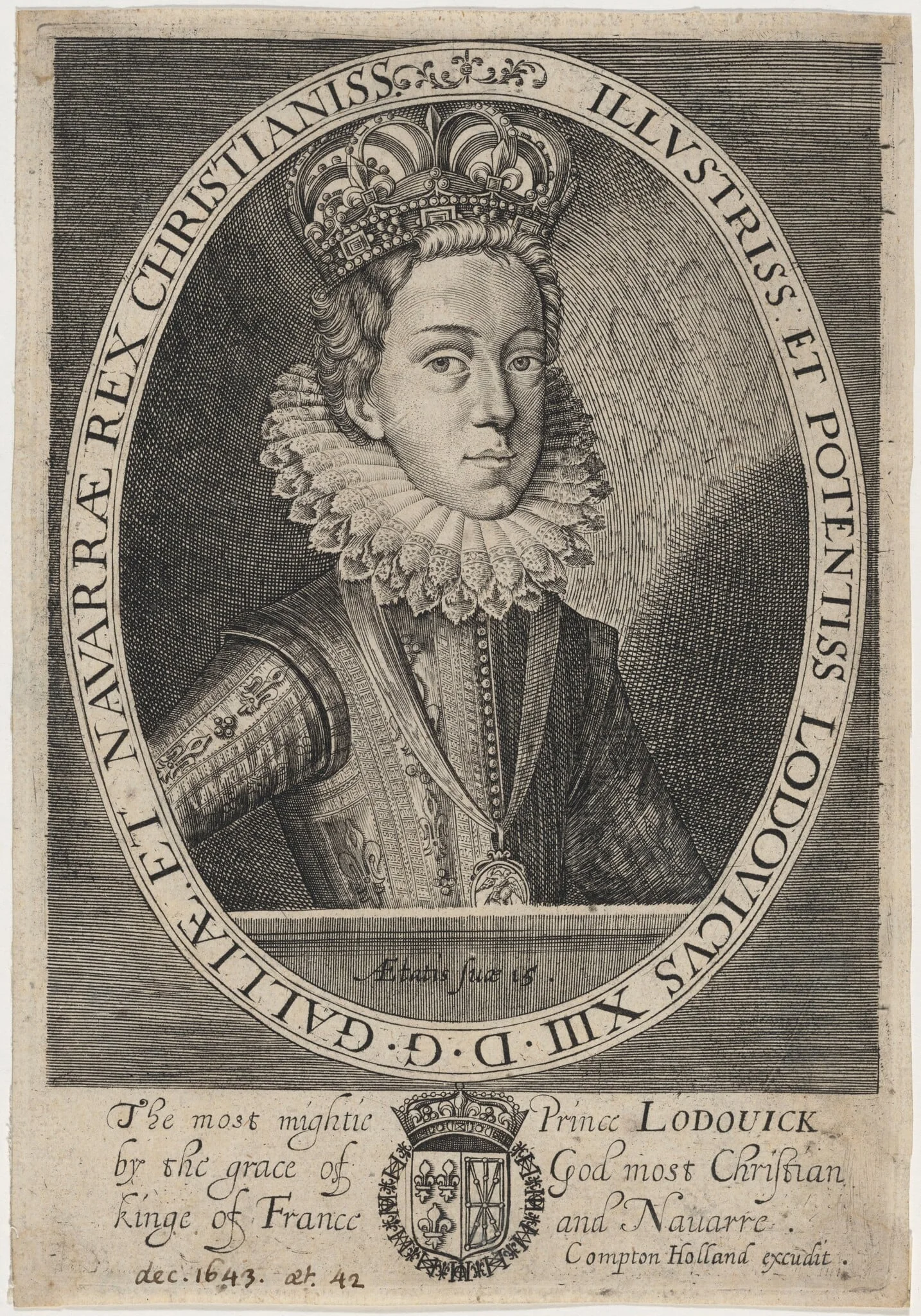 Louis XIII of France, by Unknown 19th Century, ink, 1850