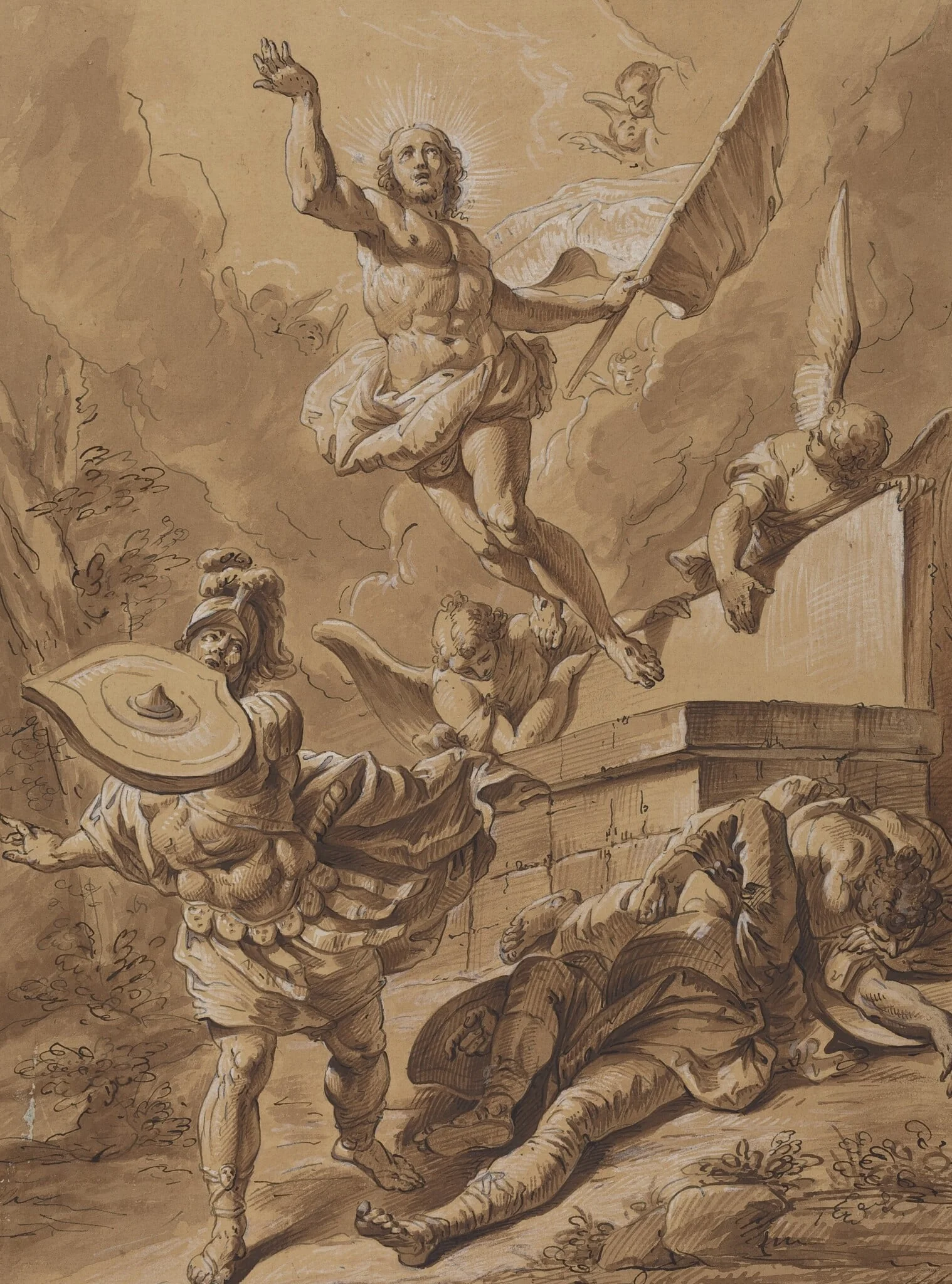 The Resurrection, by Unknown, ink, 1701