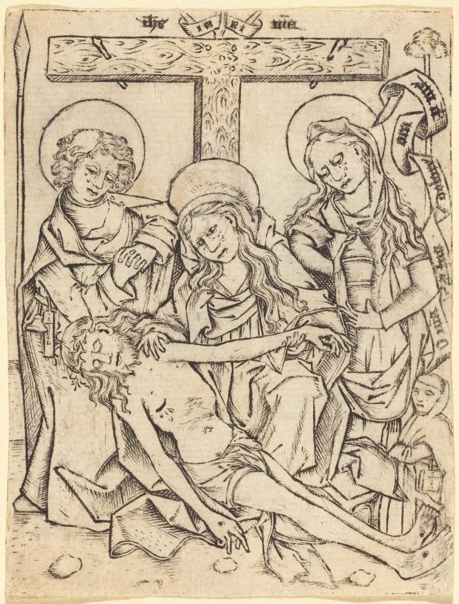 The Lamentation, by German 15th Century, ink, 1475