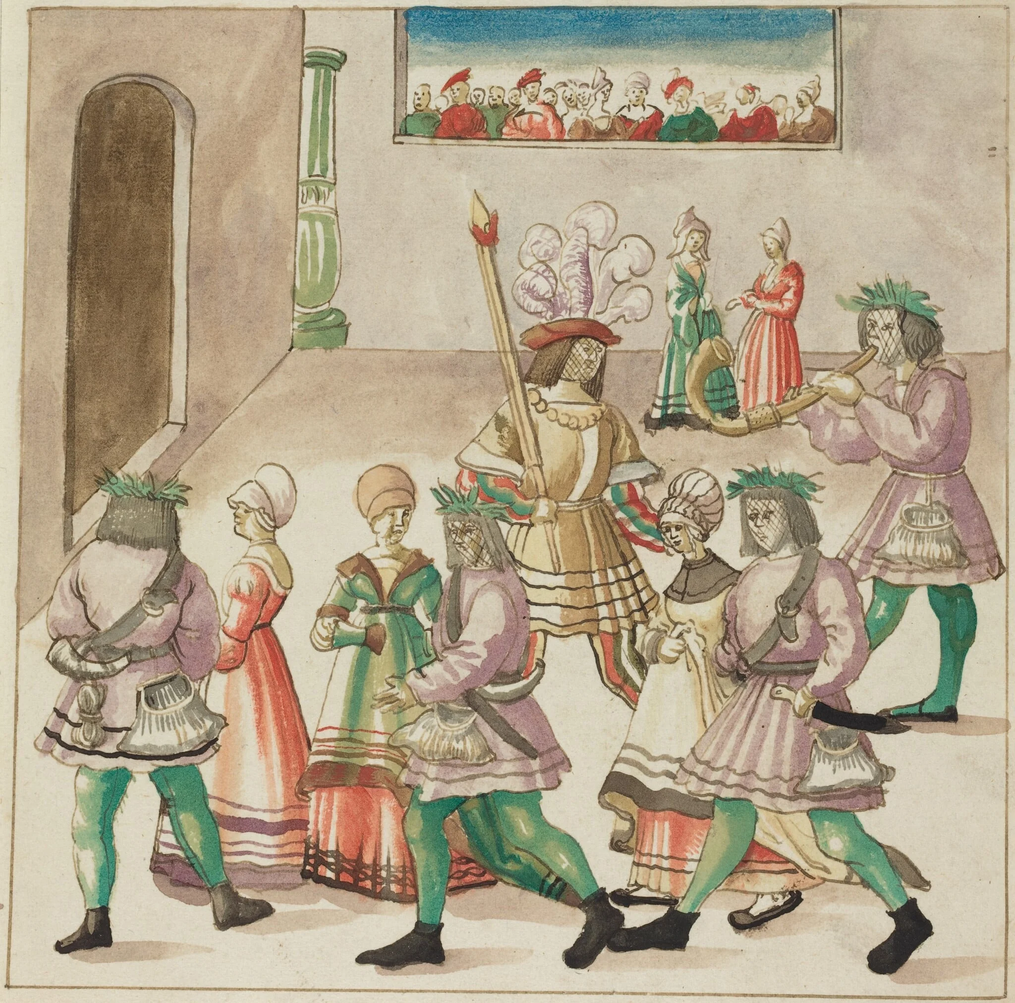 Masquerade, by German 16th Century, ink, 1514