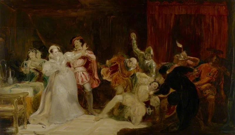 A Study for 'The Murder of David Rizzio' (NG 1677), by William Allan, oil, 1833