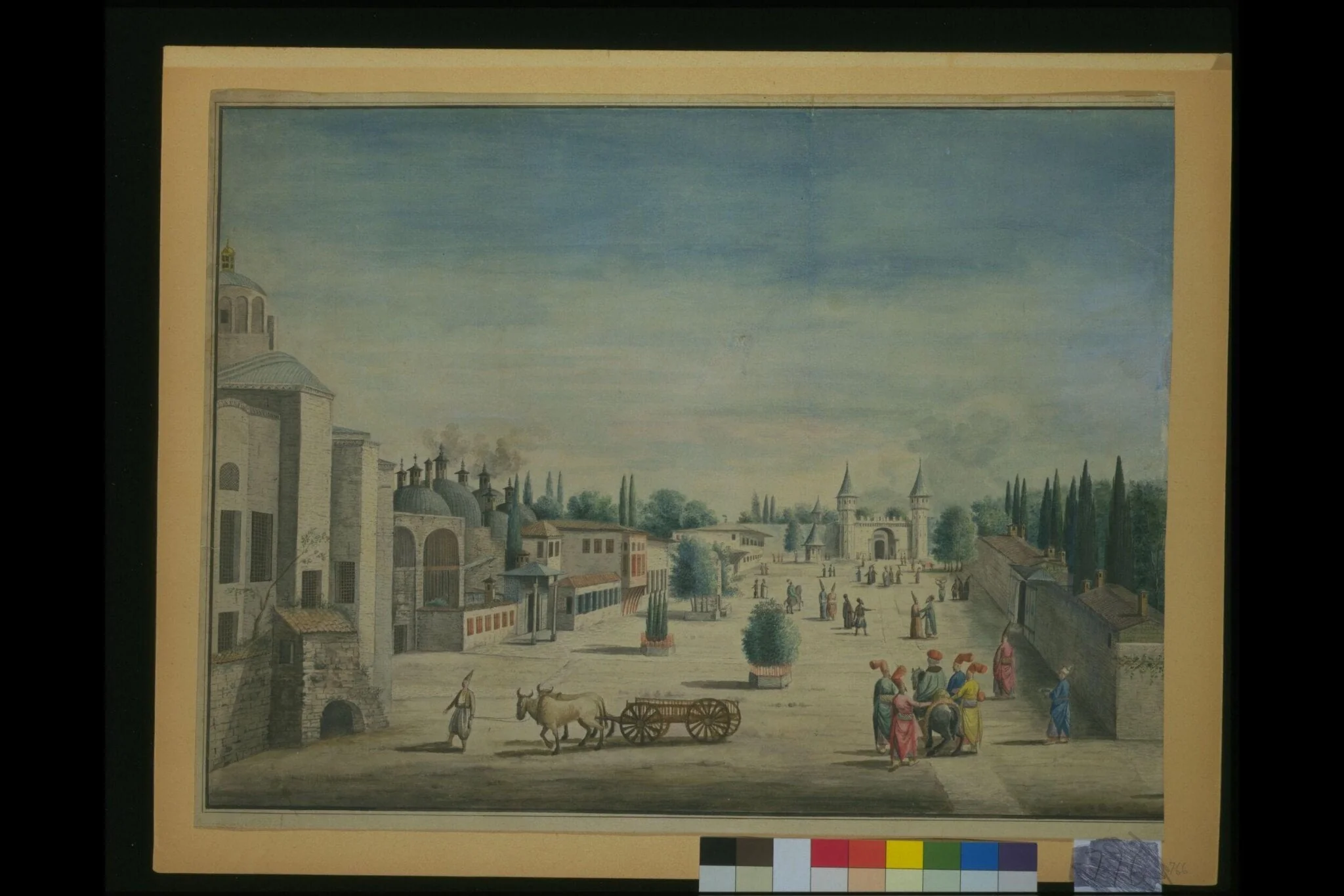 A Courtyard of the Sultan's Palace in Constantinople, by J. Payne, watercolor, 1819