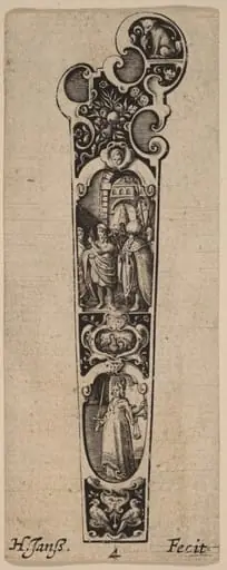 Handle for Knife or Fork, Ornamented with Figures