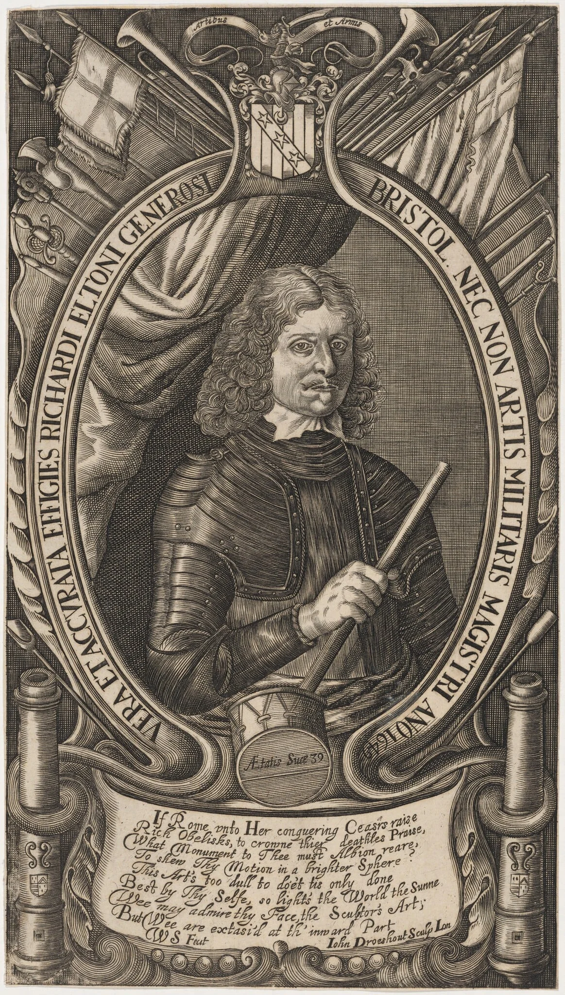 Richard Elton of Bristol, by John Droeshout, ink, 1650