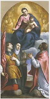 The Virgin and Child with Saints and Angels, by Palma il Giovane, oil, 1620