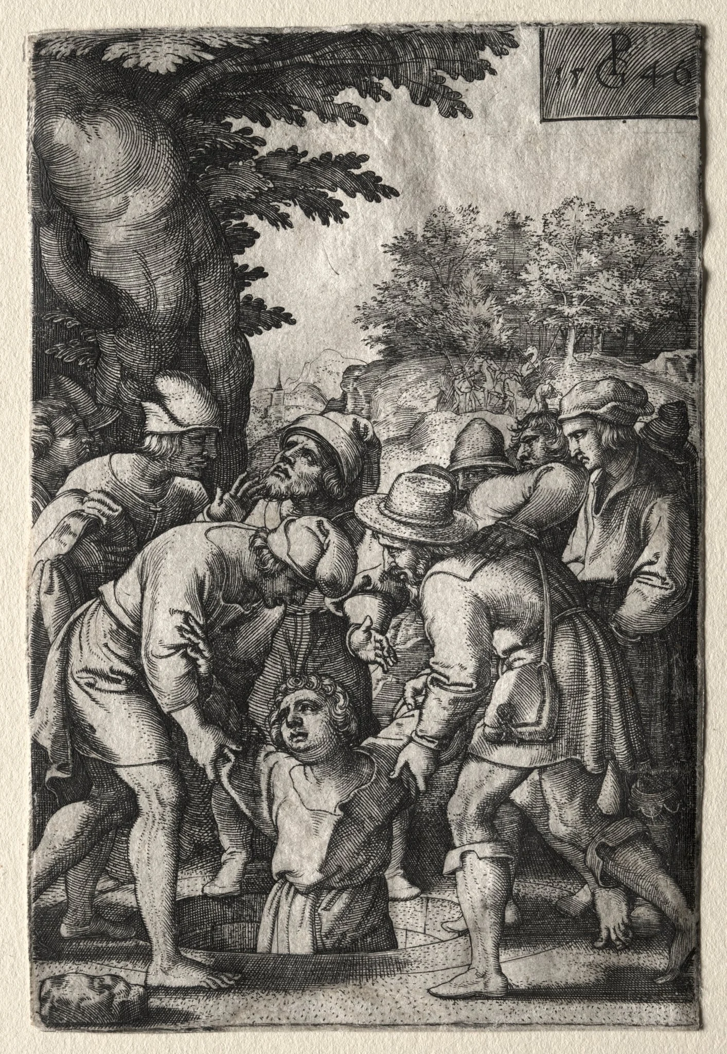Joseph Lowered into a Well, by Georg Pencz, 1546