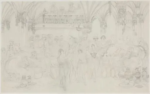 Interior: Dancing Girls Entertaining Chieftains