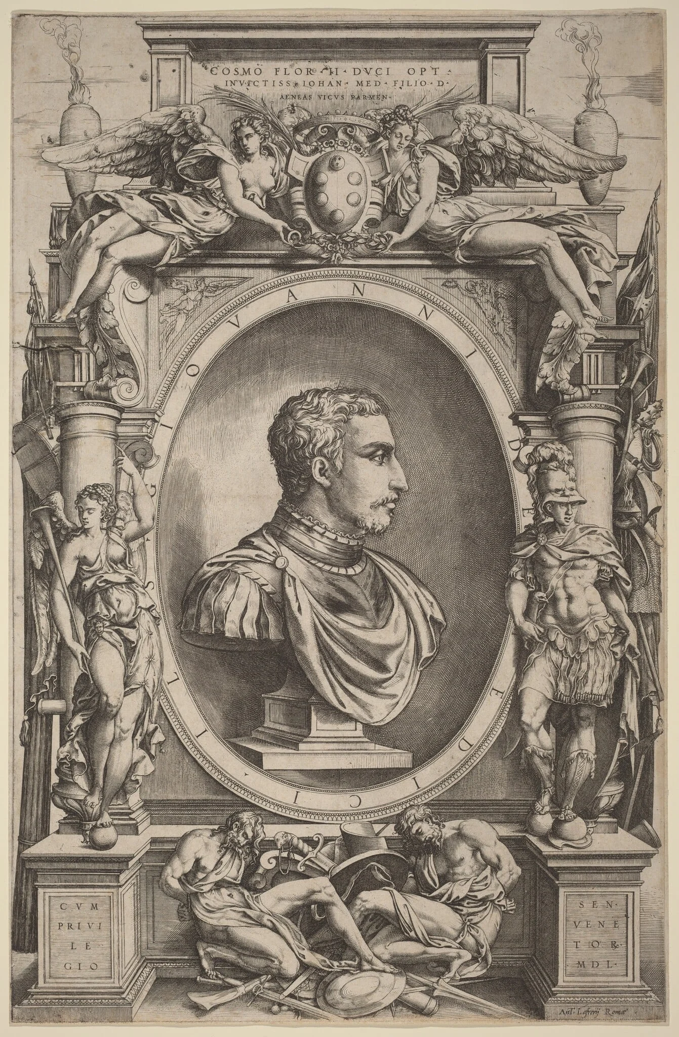 Giovanni de' Medici, by Enea Vico, ink, 1550