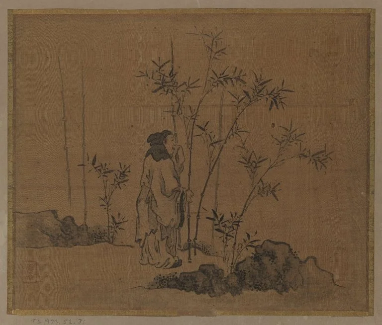 Album Leaf Painting: Scholar and Bamboo, by Unknown, ink, 1750
