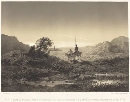 Dijolé D. Quijote: sancho amigo, la noche se nos va entrando...