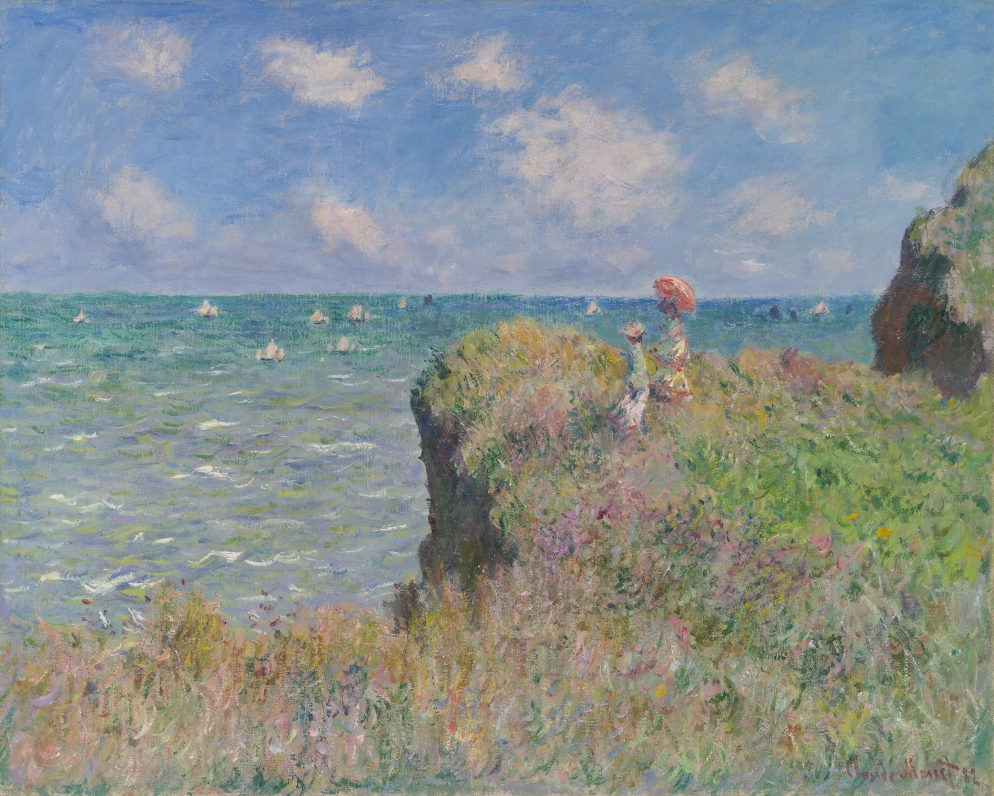 Cliff Walk at Pourville, by Claude Monet, oil, 1882