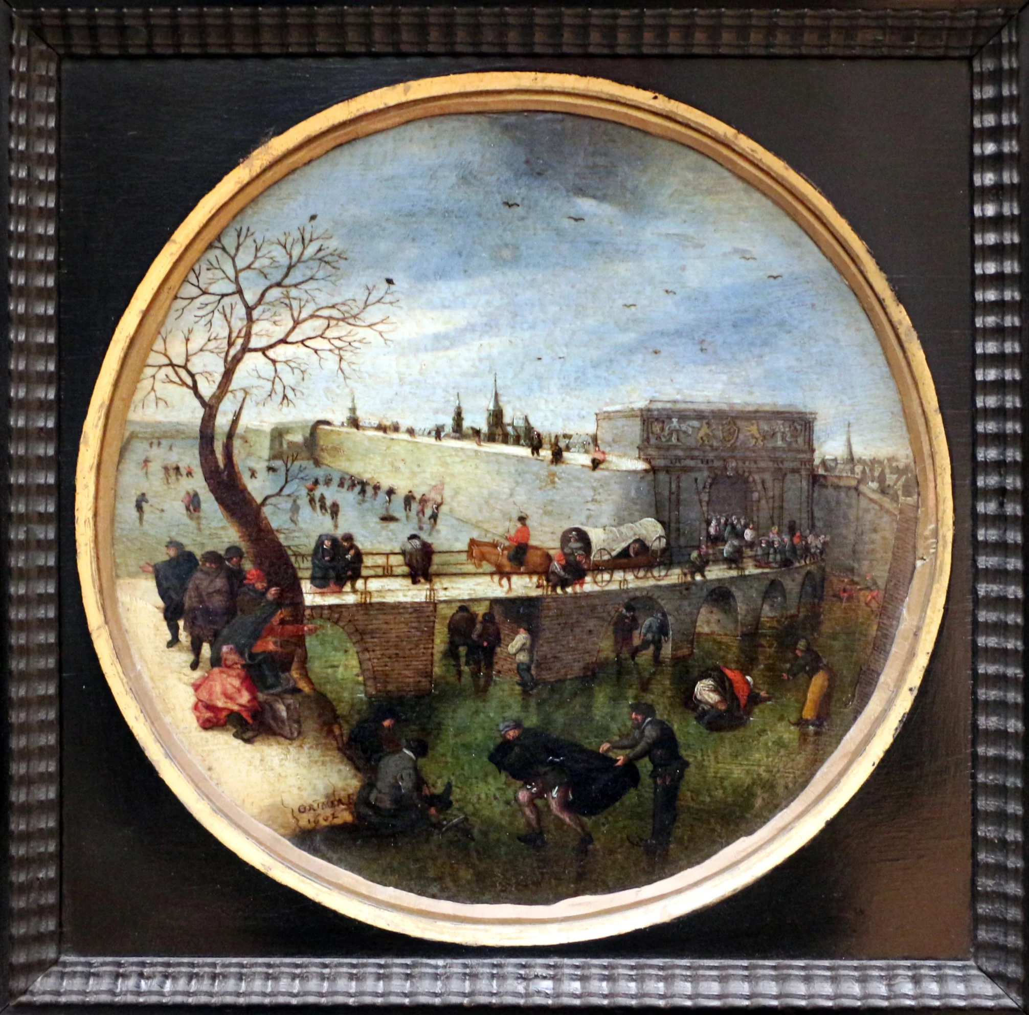Skating, by Abel Grimmer, unspecified, 1602