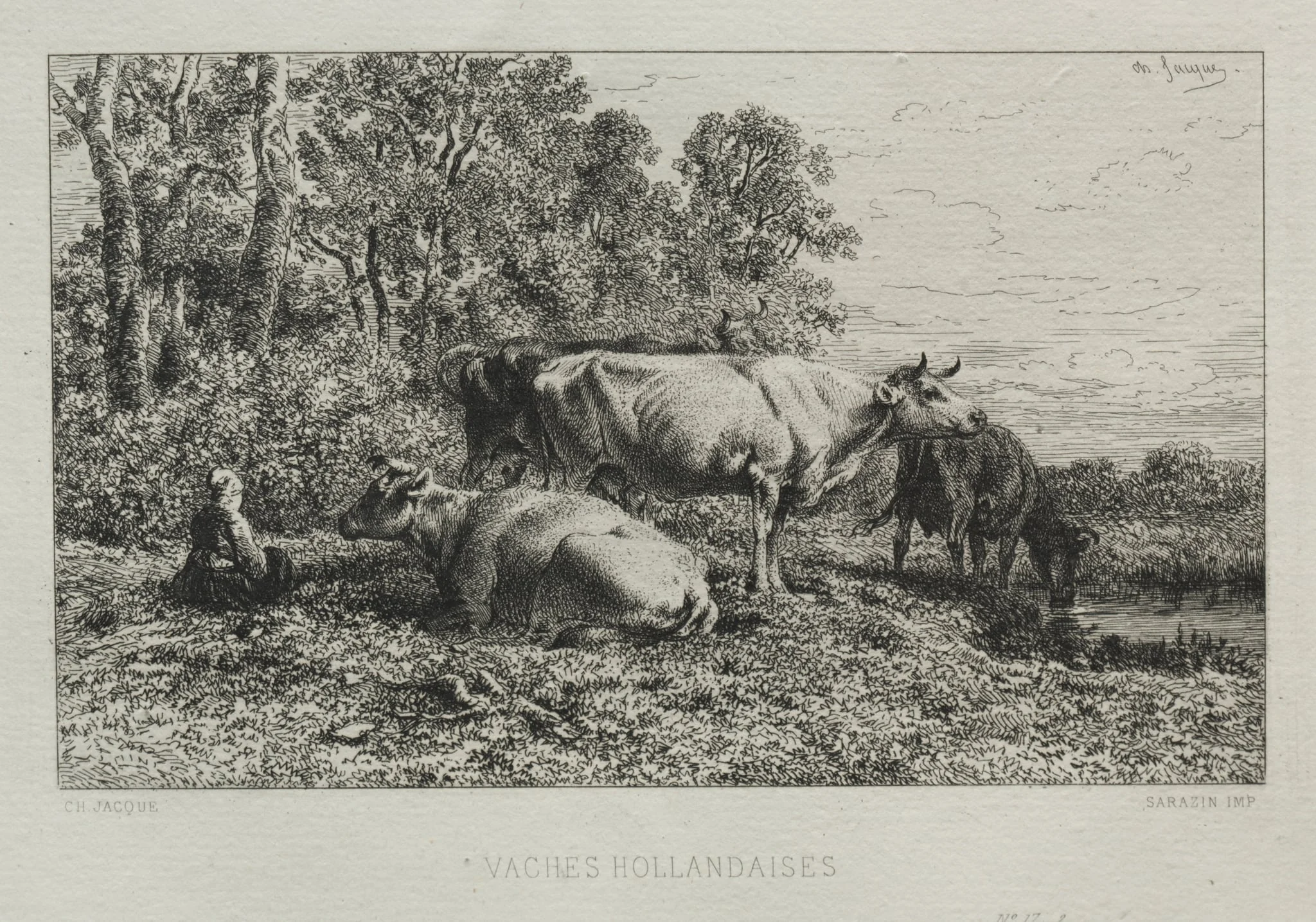 Holland Cows, by Charles Jacque, 1864