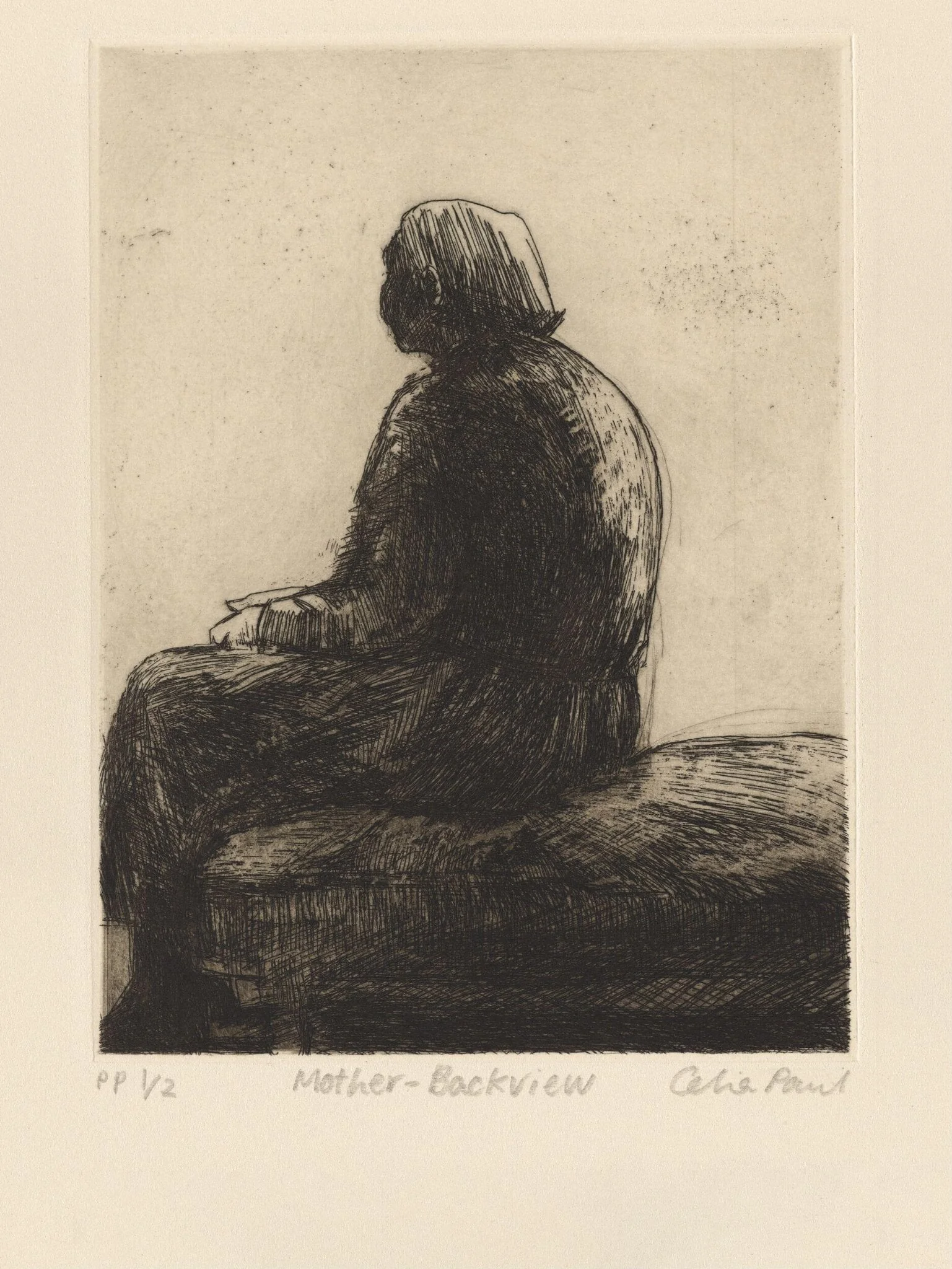 Mother - Back View, by Celia Paul, 1991