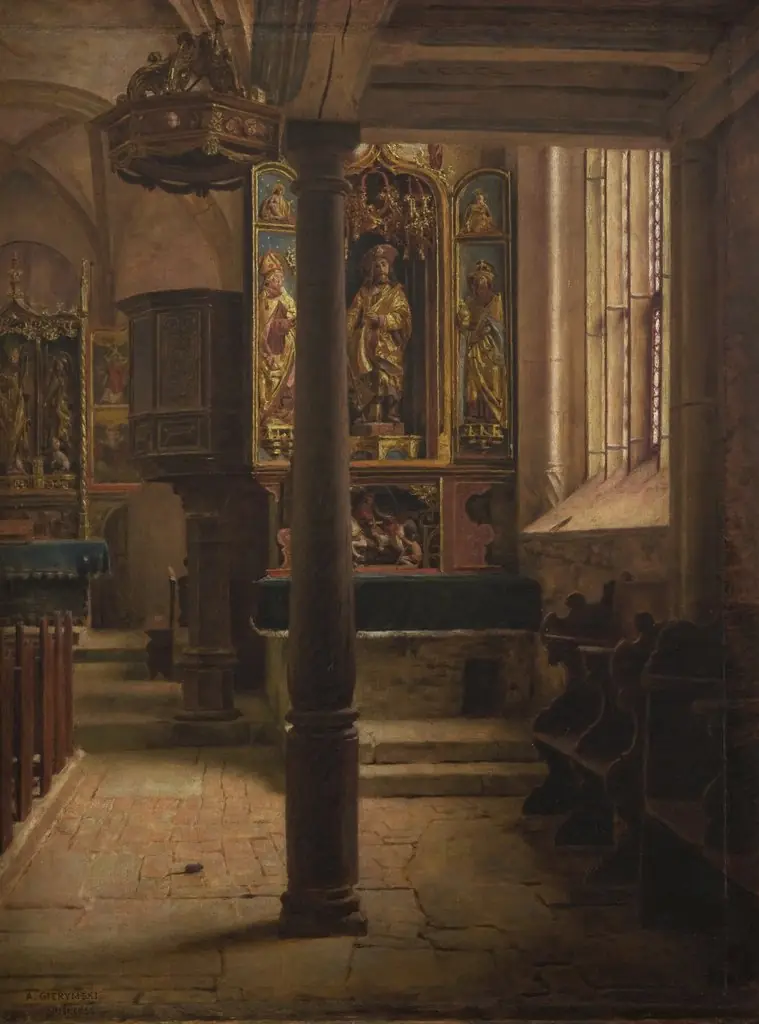 Interior of St Wolfgang's Church in Rothenburg
