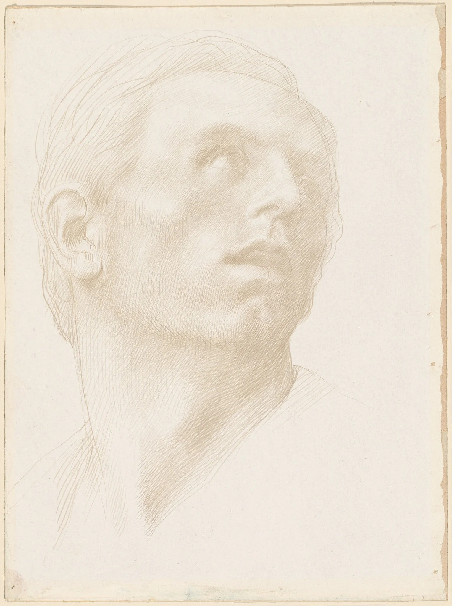 Head of a Man Looking Up to the Right, by Alphonse Legros, silver, 1894