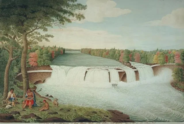 A View of the Casconchiagon or Great Seneca Falls, Lake Ontario, North America, Taken on the Spot 1766
