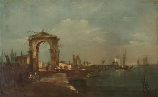 Landscape with a Quay and Ships on a Lake