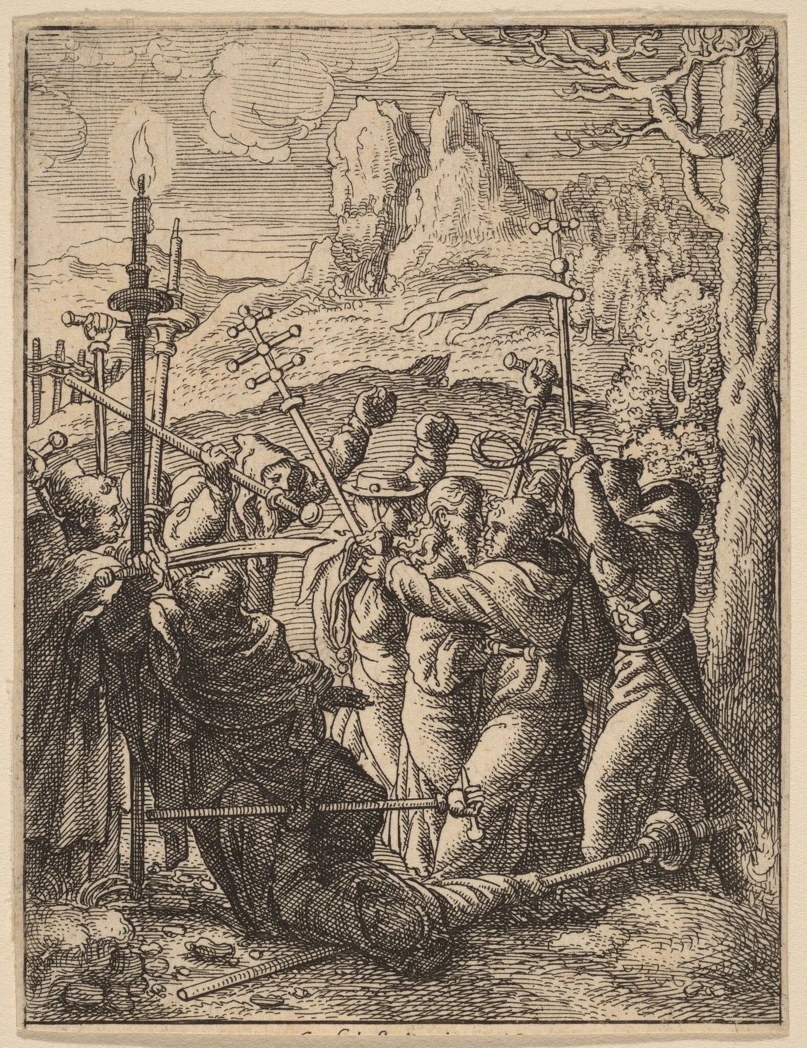 Jesus Taken, by Wenceslaus Hollar, ink, 1642