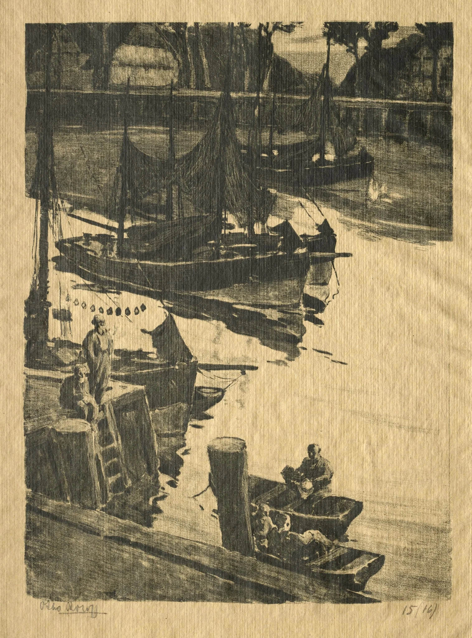 The Wharf, by Willem Roelofs, 1869