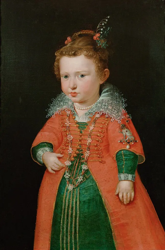 Eleonora Gonzaga (1598-1655), Empress, at the age of two, knee-length portrait