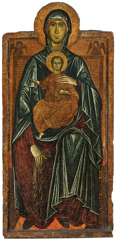 Maestà attributed to the Master of Bigallo, by Master of the Bigallo Crucifixion, tempera, 1275