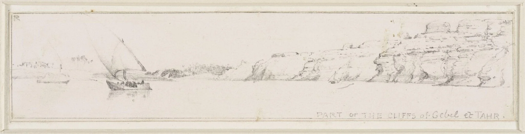 Part of the cliffs of Gebel et Tayr, by Edward William Cooke, 1874