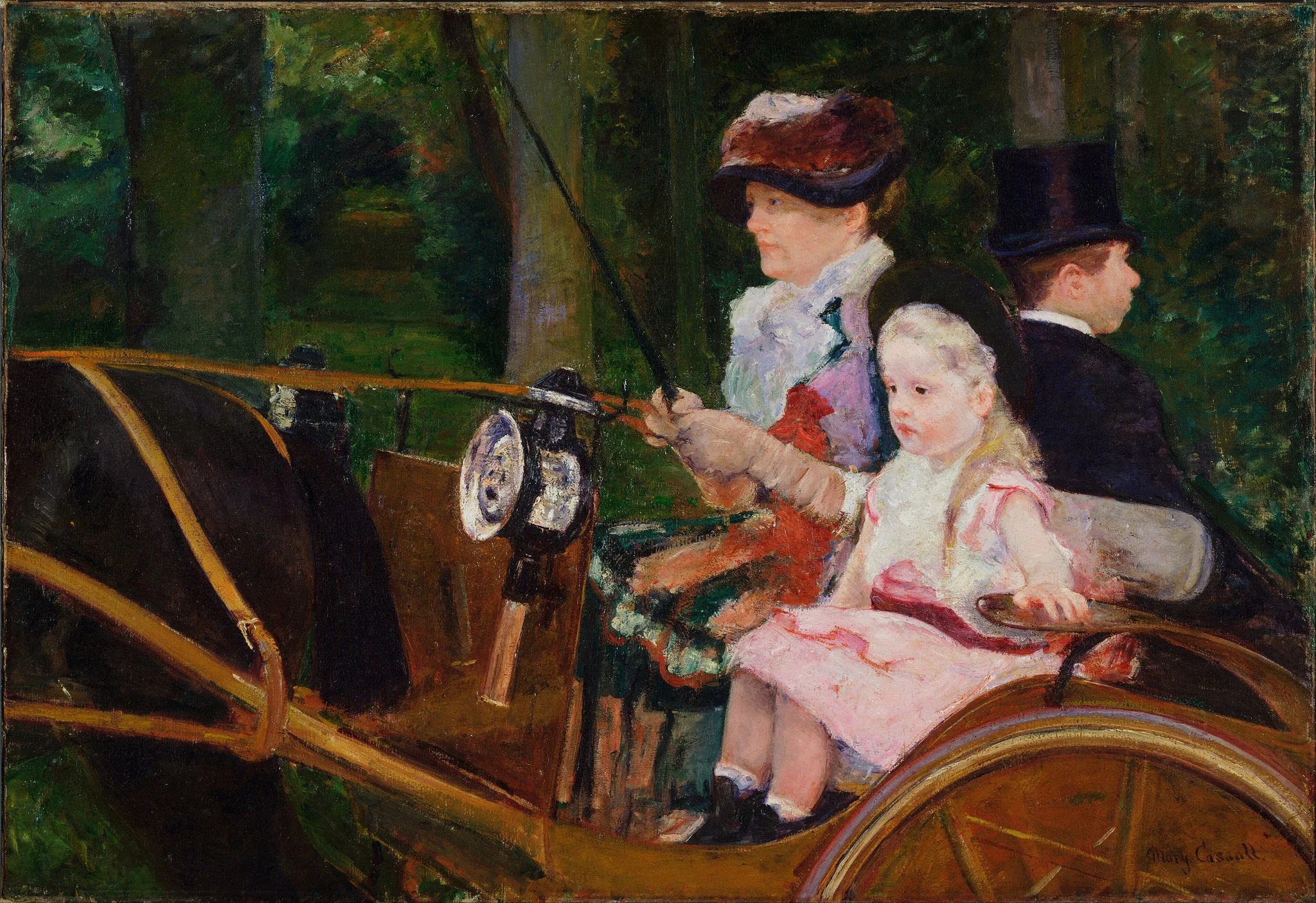 A Woman and a Girl Driving, by Mary Cassatt, oil, 1891