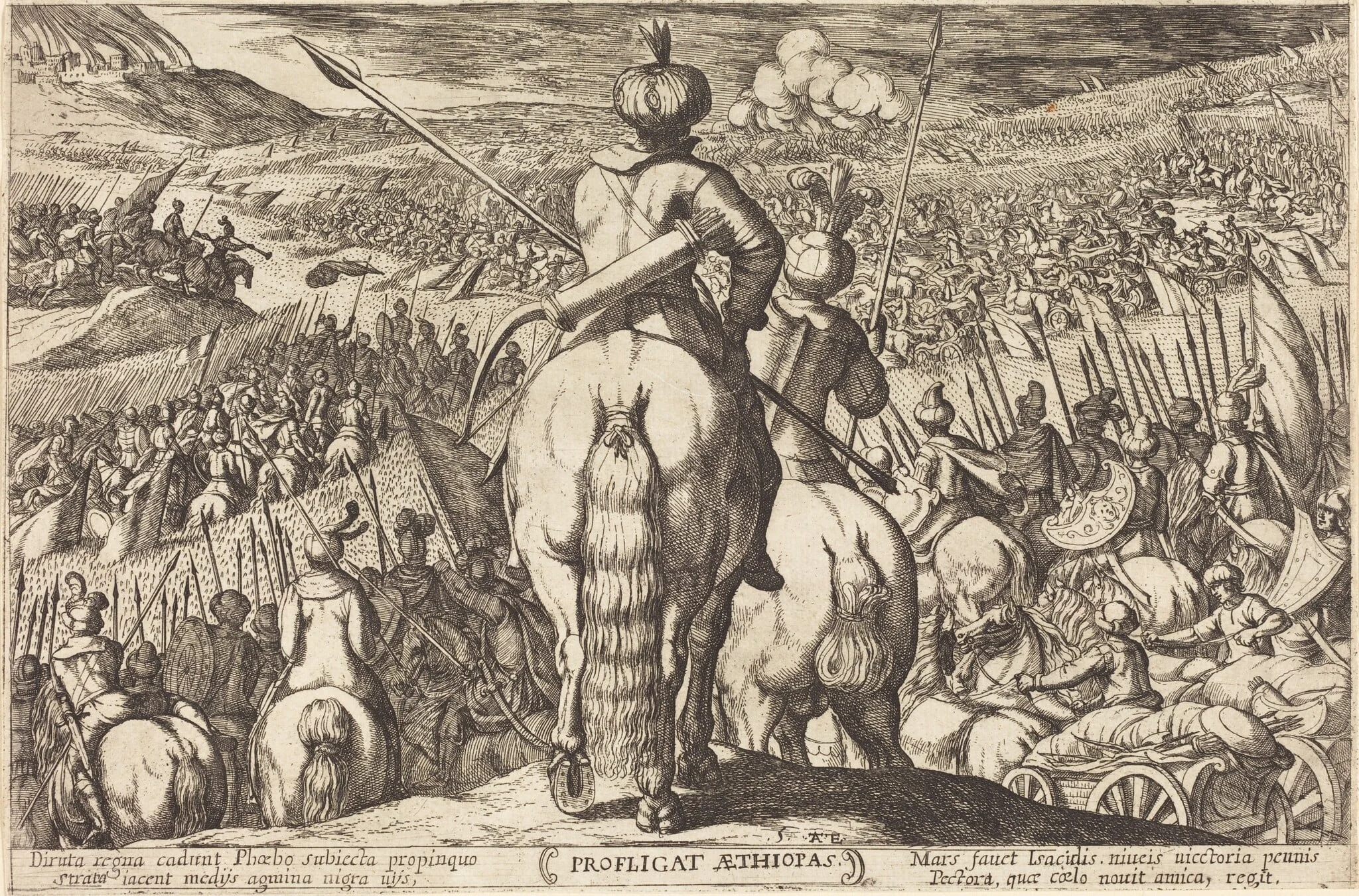 Defeat of the Ethiopians, by Antonio Tempesta, ink, 1613