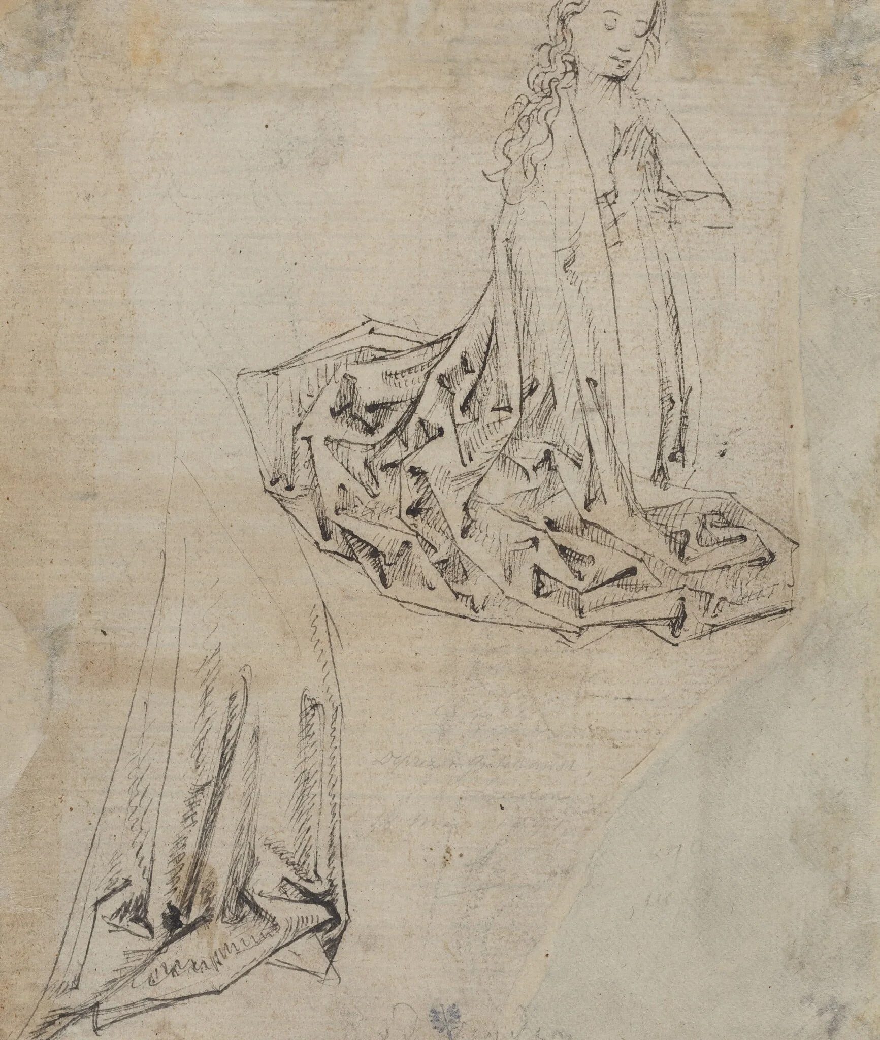 Female Figure Kneeling in Prayer [verso]