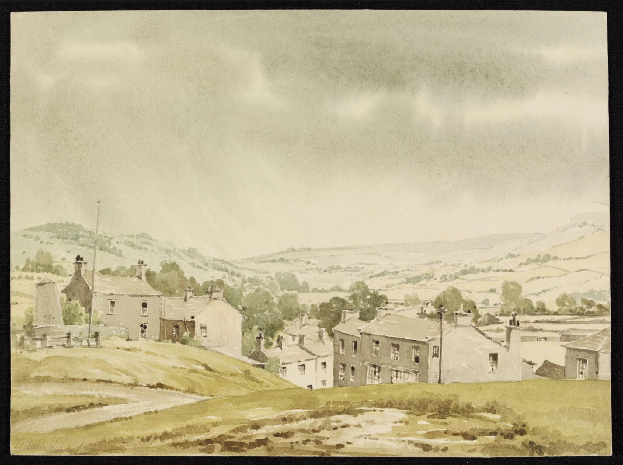 Reeth, near Richmond, by Musman, watercolor, 1942