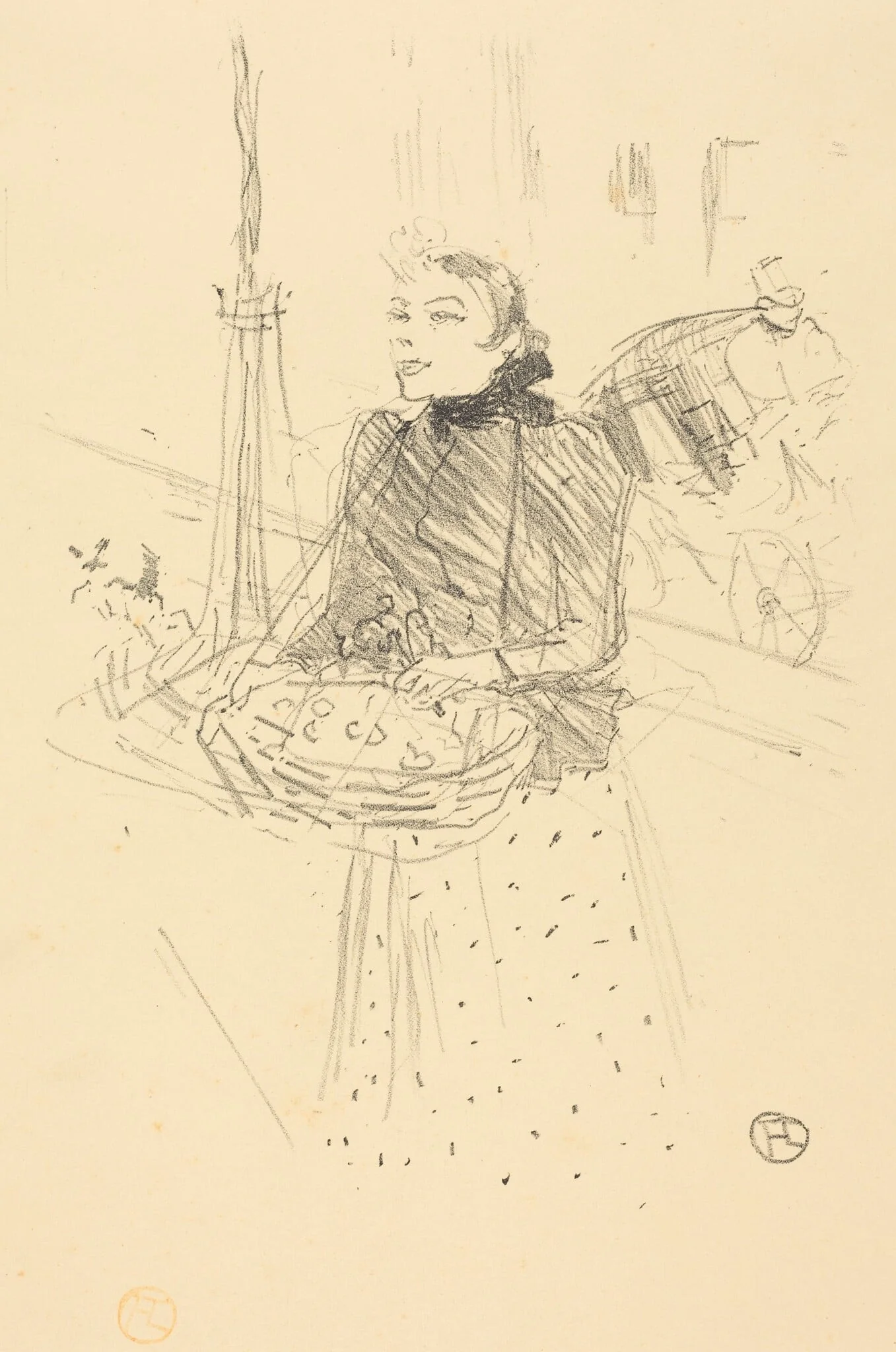 Achetez mes belles violettes, by Henri de Toulouse-Lautrec, ink, 1895