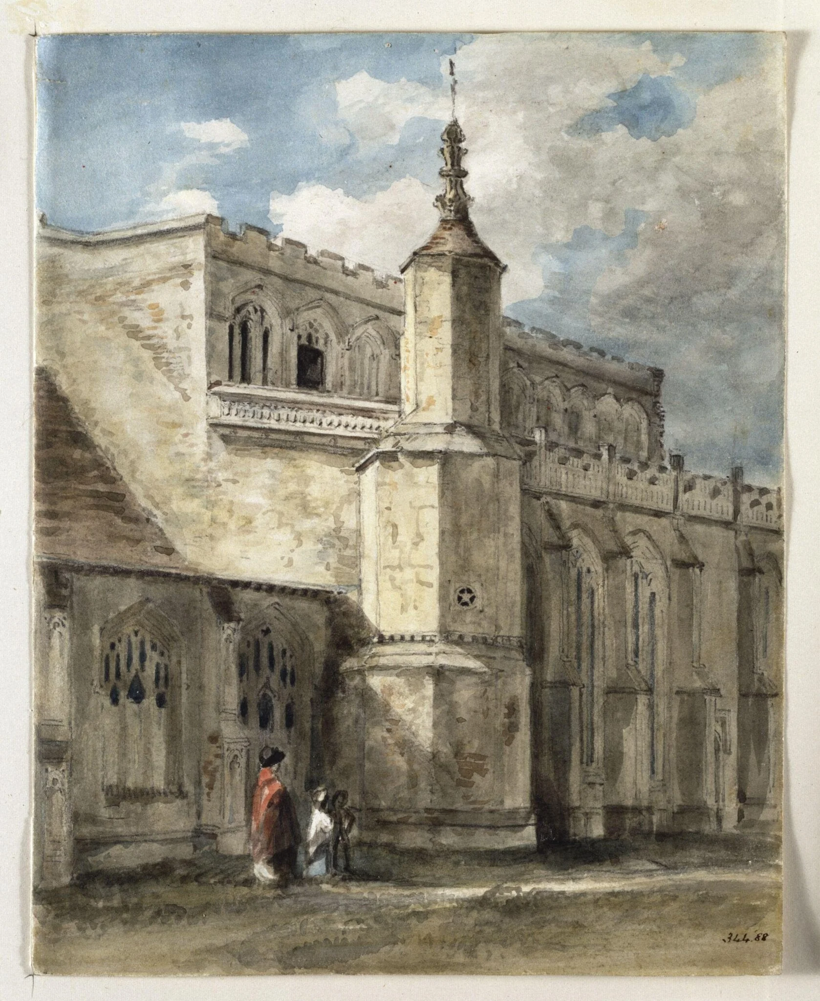 Part of the exterior of East Bergholt Church: the north side
